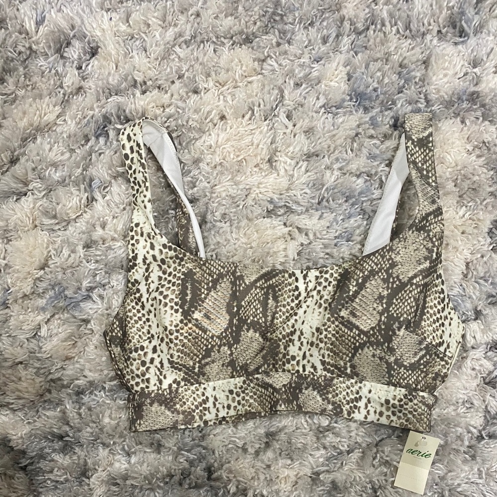 aerie Snake Skin Pattern Swimsuit Top
